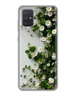 Чехол для Samsung Galaxy A72 с картинкой «Ветка мелких белых цветов» Чехол для Samsung Galaxy A72 с картинкой «Ветка мелких белых цветов»
