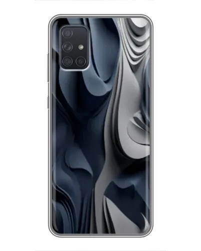 Чехол для Samsung Galaxy A72 с картинкой «Объемные синие складки» Чехол для Samsung Galaxy A72 с картинкой «Объемные синие складки»