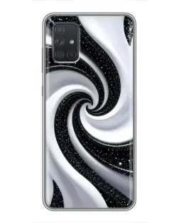 Чехол для Samsung Galaxy A72 с картинкой «Черно-белая спираль»