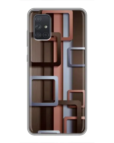 Чехол для Samsung Galaxy A72 с картинкой «Коричневые объемные квадраты» Чехол для Samsung Galaxy A72 с картинкой «Коричневые объемные квадраты»