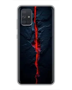 Чехол для Samsung Galaxy A72 с картинкой «Kрасная лавовая трещина»