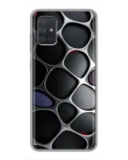 Чехол для Samsung Galaxy A72 с картинкой «Объемная темная решетка»