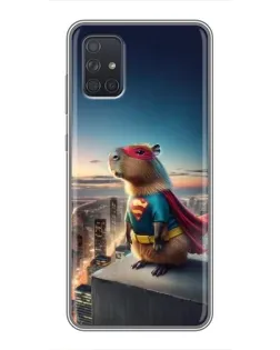 Чехол для Samsung Galaxy A72 с картинкой «Капи-мен супергерой»