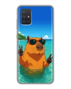 Чехол для Samsung Galaxy A72 с картинкой «Морская капибара»