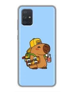 Чехол для Samsung Galaxy A72 с картинкой «Капибара на скейте»