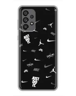 Чехол для Samsung Galaxy A73 (5G) с картинкой «Nike Black Pattern»