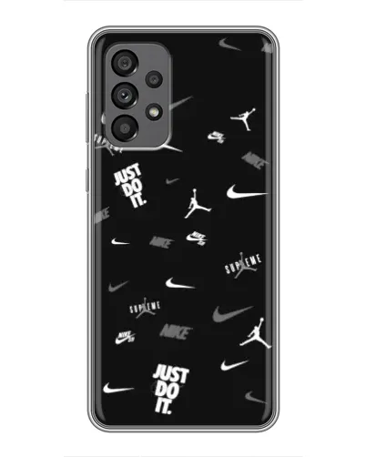 Чехол для Samsung Galaxy A73 (5G) с картинкой «Nike Black Pattern»