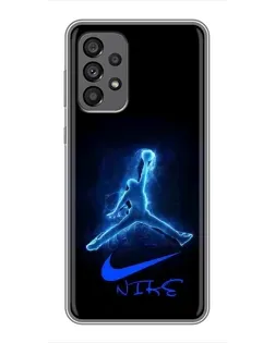 Чехол для Samsung Galaxy A73 (5G) с картинкой «Jordan Neon Blue»