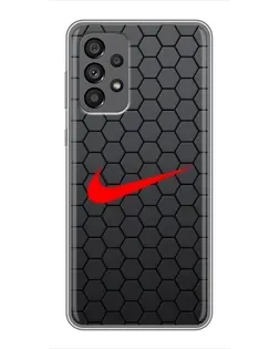 Чехол для Samsung Galaxy A73 (5G) с картинкой «Nike — карбоновая сетка»