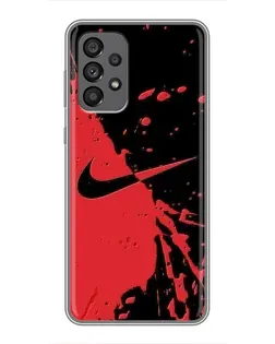 Чехол для Samsung Galaxy A73 (5G) с картинкой «Красные брызги Nike»