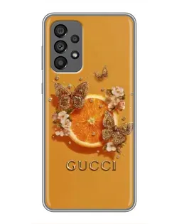 Чехол для Samsung Galaxy A73 (5G) с картинкой «Gucci — золотые бабочки» Чехол для Samsung Galaxy A73 (5G) с картинкой «Gucci — золотые бабочки»