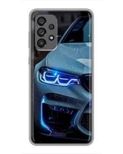 Чехол для Samsung Galaxy A73 (5G) с картинкой «Взгляд BMW с синими фарами» Чехол для Samsung Galaxy A73 (5G) с картинкой «Взгляд BMW с синими фарами»