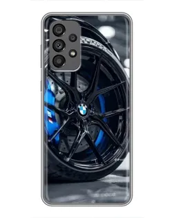 Чехол для Samsung Galaxy A73 (5G) с картинкой «Колесо BMW вблизи»