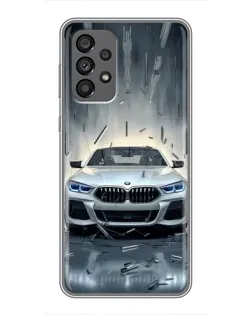 Чехол для Samsung Galaxy A73 (5G) с картинкой «BMW в свете фар»