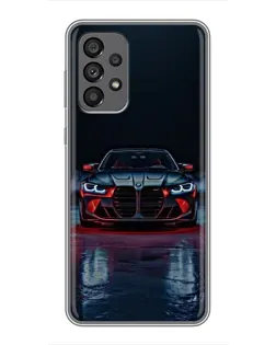 Чехол для Samsung Galaxy A73 (5G) с картинкой «BMW на мокрой дороге»