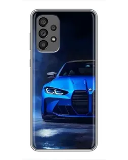 Чехол для Samsung Galaxy A73 (5G) с картинкой «Голубая BMW M4»
