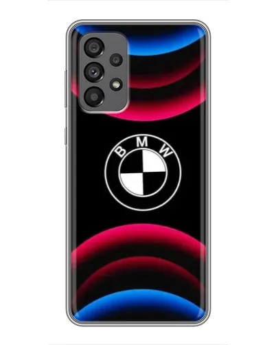 Чехол для Samsung Galaxy A73 (5G) с картинкой «Логотип BMW и неоновые дуги» Чехол для Samsung Galaxy A73 (5G) с картинкой «Логотип BMW и неоновые дуги»