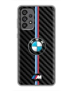 Чехол для Samsung Galaxy A73 (5G) с картинкой «Эмблема BMW и карбон»