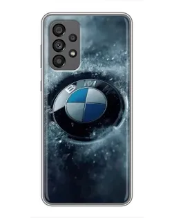 Чехол для Samsung Galaxy A73 (5G) с картинкой «Логотип BMW — лед»