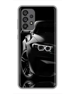 Чехол для Samsung Galaxy A73 (5G) с картинкой «Черная BMW — профиль»