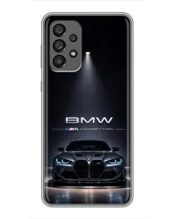 Чехол для Samsung Galaxy A73 (5G) с картинкой «BMW сквозь ночной город»