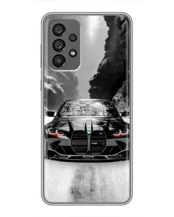 Чехол для Samsung Galaxy A73 (5G) с картинкой «BMW — акварельный дрифт»