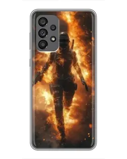 Чехол для Samsung Galaxy A73 (5G) с картинкой «BMW — скорость в дожде»