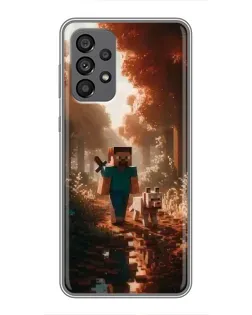 Чехол для Samsung Galaxy A73 (5G) с картинкой «Стив в лесу» Чехол для Samsung Galaxy A73 (5G) с картинкой «Стив в лесу»