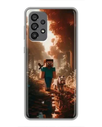 Чехол для Samsung Galaxy A73 (5G) с картинкой «Стив в лесу»