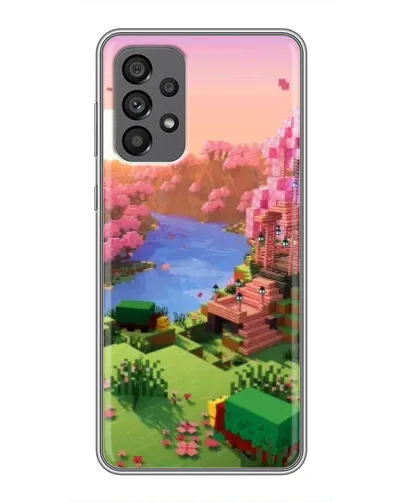 Чехол для Samsung Galaxy A73 (5G) с картинкой «Розовое дерево Minecraft»
