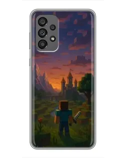 Чехол для Samsung Galaxy A73 (5G) с картинкой «Стив у башни» Чехол для Samsung Galaxy A73 (5G) с картинкой «Стив у башни»