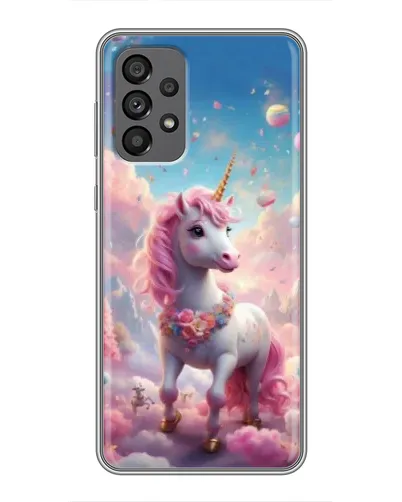 Чехол для Samsung Galaxy A73 (5G) с картинкой «Единорог среди облаков»