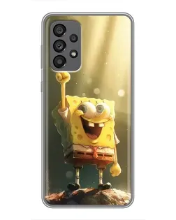 Чехол для Samsung Galaxy A73 (5G) с картинкой «Сияющий Спанч Боб»
