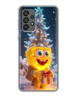 Чехол для Samsung Galaxy A73 (5G) с картинкой «Рождественский Спанч Боб»