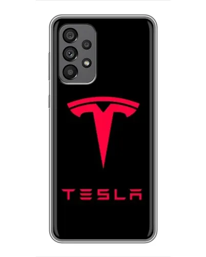 Чехол для Samsung Galaxy A73 (5G) с картинкой «Tesla Red Logo»