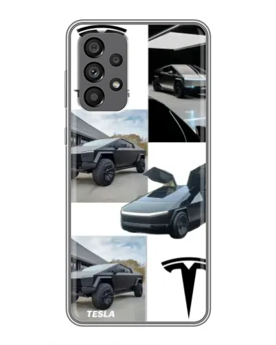 Чехол для Samsung Galaxy A73 (5G) с картинкой «Коллаж Cybertruck Tesla»