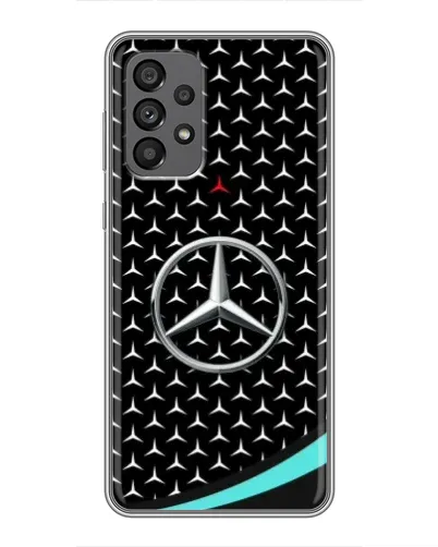 Чехол для Samsung Galaxy A73 (5G) с картинкой «Mercedes — бирюзовый акцент»