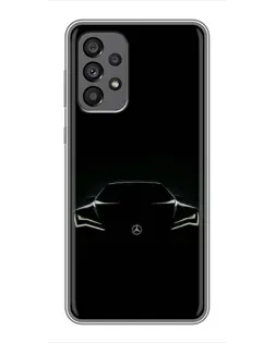 Чехол для Samsung Galaxy A73 (5G) с картинкой «Mercedes — силуэт авто» Чехол для Samsung Galaxy A73 (5G) с картинкой «Mercedes — силуэт авто»