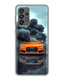 Чехол для Samsung Galaxy A73 (5G) с картинкой «Audi в облаках дыма»