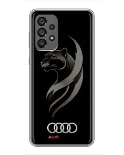 Чехол для Samsung Galaxy A73 (5G) с картинкой «Графика — пантера и Audi»