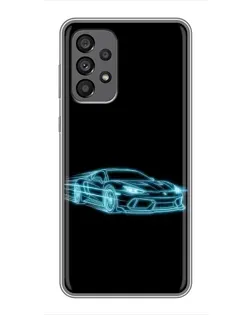 Чехол для Samsung Galaxy A73 (5G) с картинкой «Неоновый контур Lamborghini»