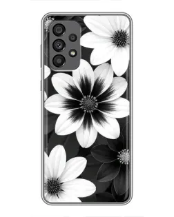 Чехол для Samsung Galaxy A73 (5G) с картинкой «Монохромные астры»