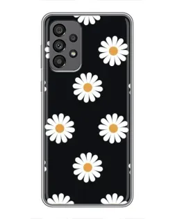 Чехол для Samsung Galaxy A73 (5G) с картинкой «Ромашки на черном»