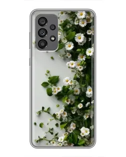 Чехол для Samsung Galaxy A73 (5G) с картинкой «Ветка мелких белых цветов»