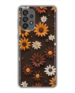 Чехол для Samsung Galaxy A73 (5G) с картинкой «Узор из маленьких подсолнухов»