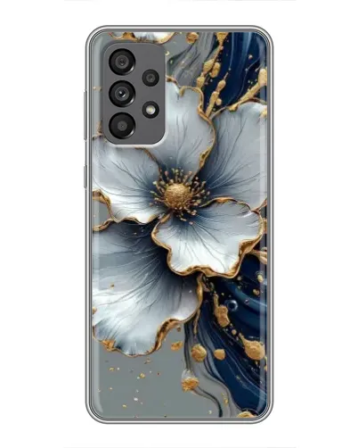 Чехол для Samsung Galaxy A73 (5G) с картинкой «Белый цветок и золотой флюид» Чехол для Samsung Galaxy A73 (5G) с картинкой «Белый цветок и золотой флюид»