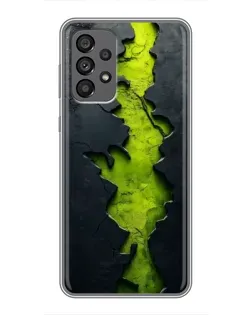 Чехол для Samsung Galaxy A73 (5G) с картинкой «Салатовый разлом скалы»