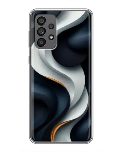 Чехол для Samsung Galaxy A73 (5G) с картинкой «Объемные черно-белые ленты»