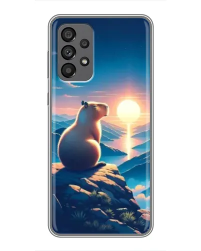 Чехол для Samsung Galaxy A73 (5G) с картинкой «Закат солнца с капибарой»
