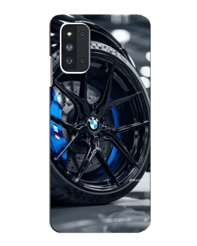 Чехол для Samsung Galaxy F52 5G (E526) с картинкой «Колесо BMW вблизи»